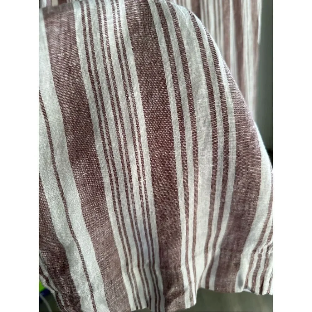 NWT H&M Lemlem 100% Linen Pants Striped Paperwaist XXL
